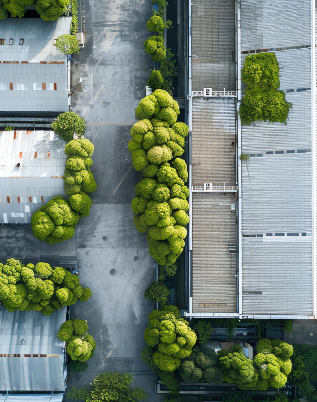 aerial-view-industrial-building-with-green-roof-min Industrial area with trees